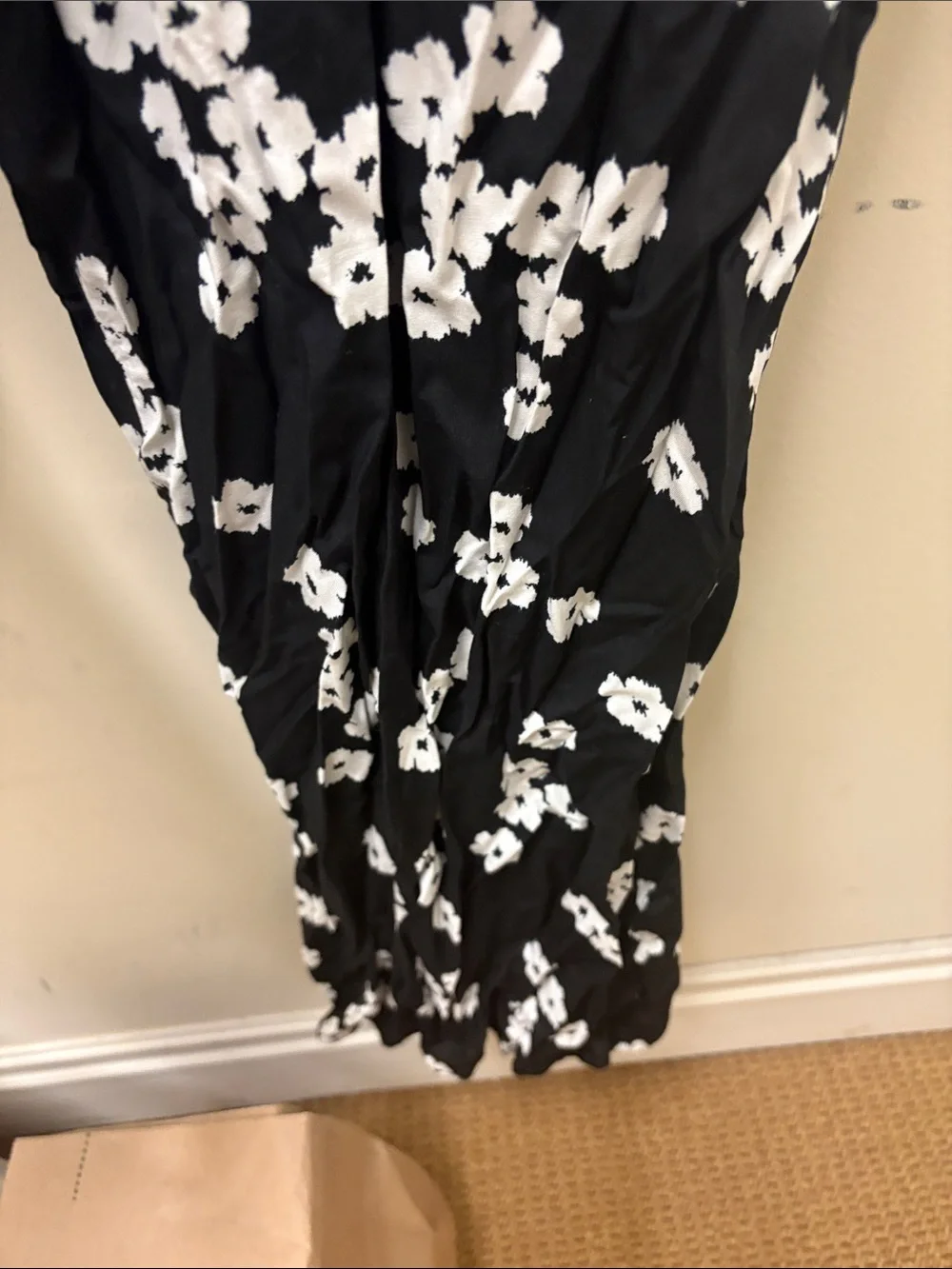 GAP Black Jumpsuit with White Floral Print